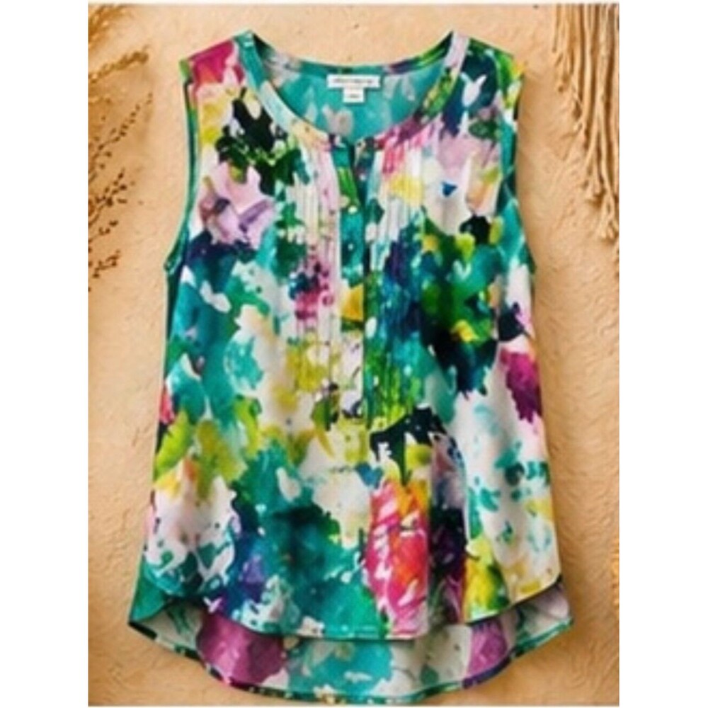 Liz Claiborne Women’s‎ Sleeveless Watercolor Top Size Large
